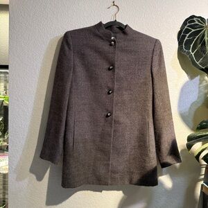 Wool/Cashmere blazer shoulder pads marble buttons